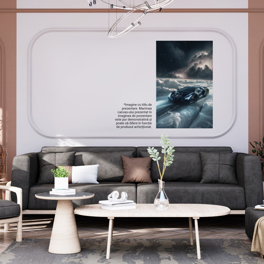 Aproape de Astre - Automobil Sport în Norii Nopții cu Ploaie de Stele Strălucitoare, Marime 40x25CM [4]