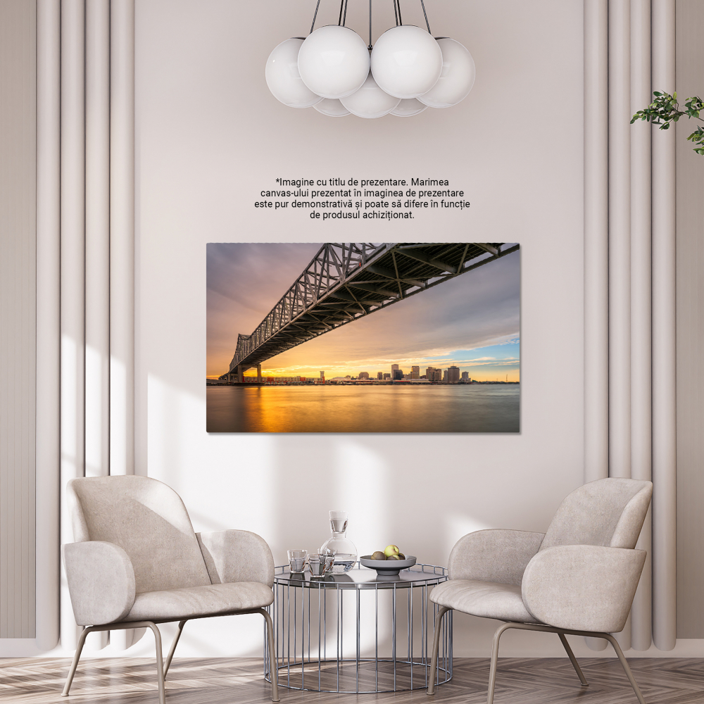 Tablou Canvas: Apus la Los Angeles - Privire Aeriana asupra Infrastructurii Urbane 40x25CM [4]