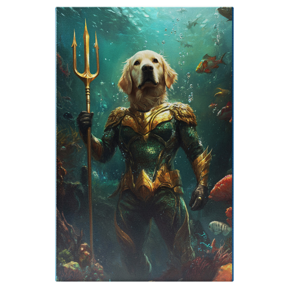  Tablou Canvas Personalizat Aqua Man În Lumea Acvatică Cu Triton De AurMarime 140x90CM [1]