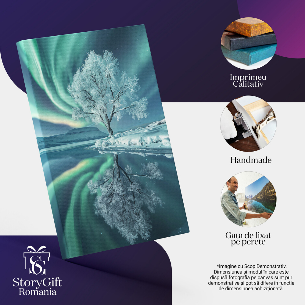 Arborele și Portalul de Lumini Verzi - Visuri Ascunse pe Cer, Marime 40x25CM [2]