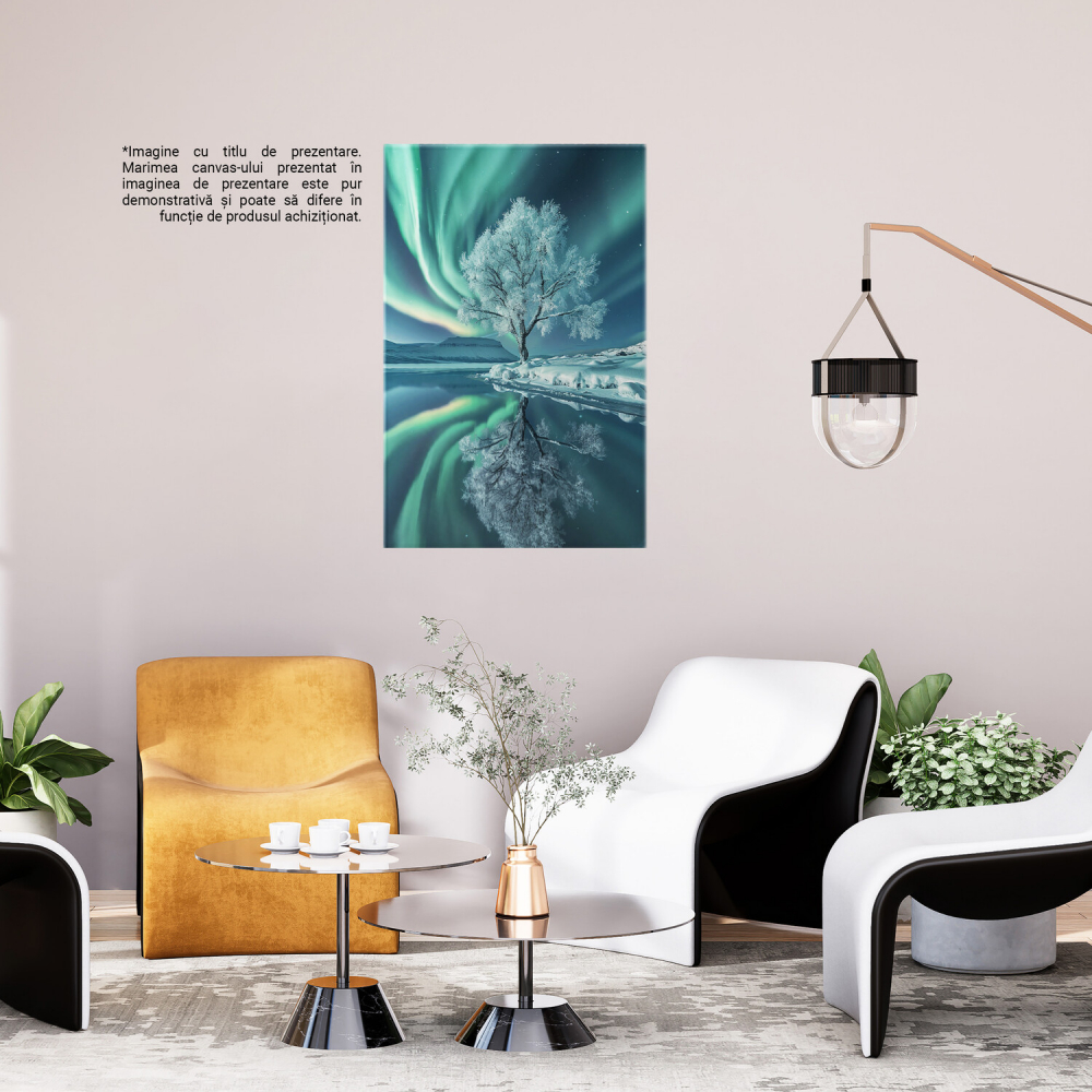 Arborele și Portalul de Lumini Verzi - Visuri Ascunse pe Cer, Marime 40x25CM [3]