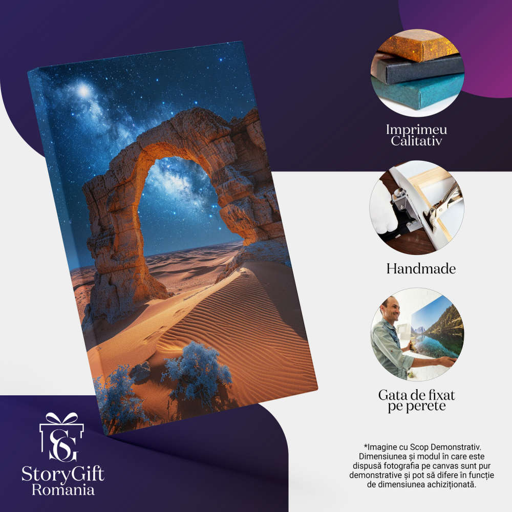 Arcada Istorică din Deșert - Cer Întunecat și Instelat, Marime 40x25CM [2]