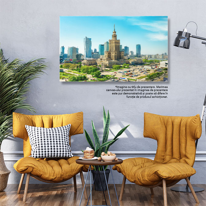 Tablou Canvas - Arhitectura Moderna in Varsovia, Polonia - Turnul Palatului Culturii si stiintei 40x25CM [3]