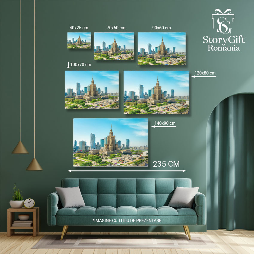 Tablou Canvas - Arhitectura Moderna in Varsovia, Polonia - Turnul Palatului Culturii si stiintei 40x25CM [5]