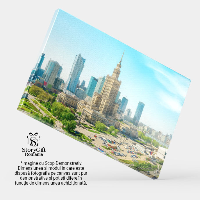 Tablou Canvas - Arhitectura Moderna in Varsovia, Polonia - Turnul Palatului Culturii si stiintei 40x25CM [4]