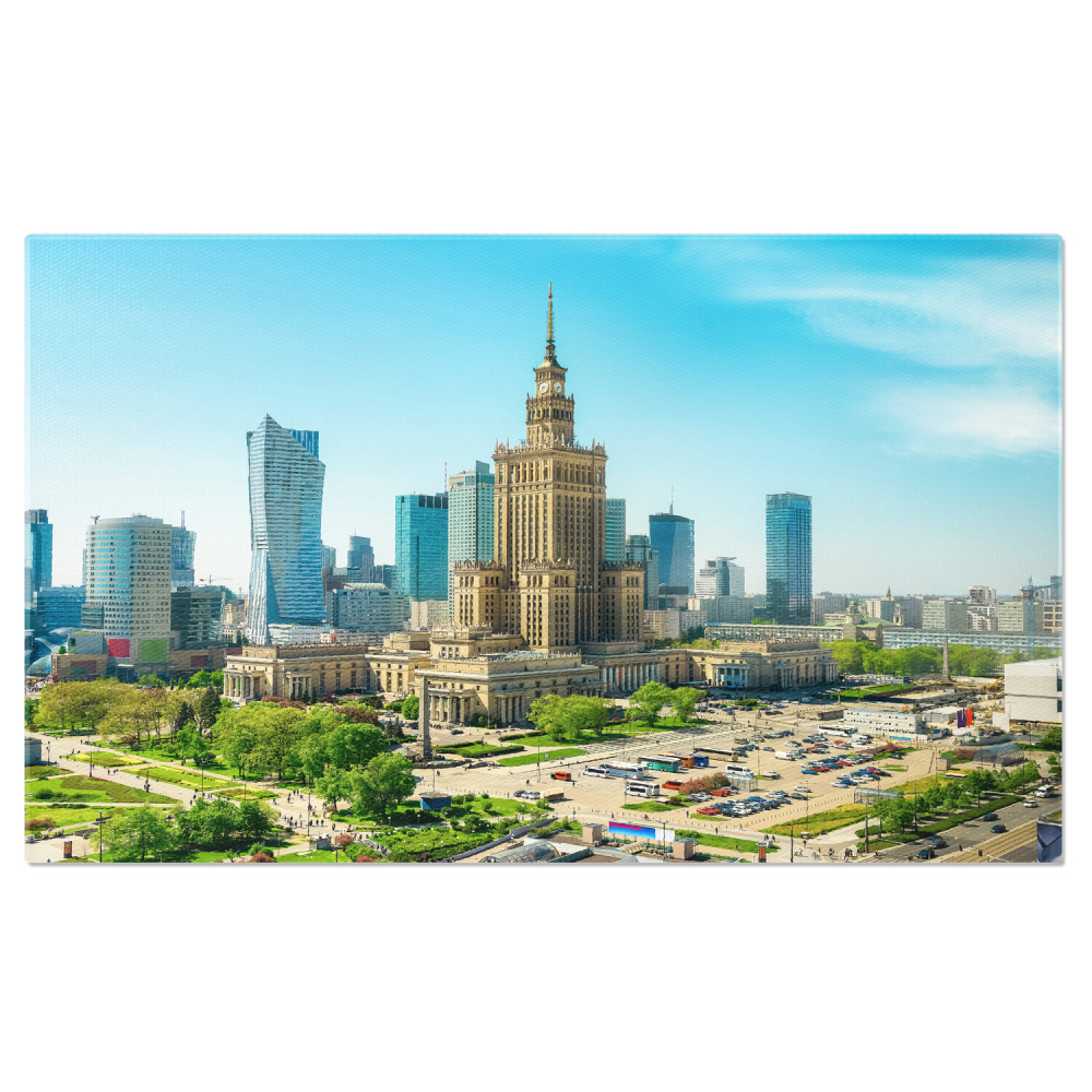 Tablou Canvas: Arhitectura Modernă în Varșovia - Turnul Palatului Culturii și Științei, Marime 40x25CM [1]