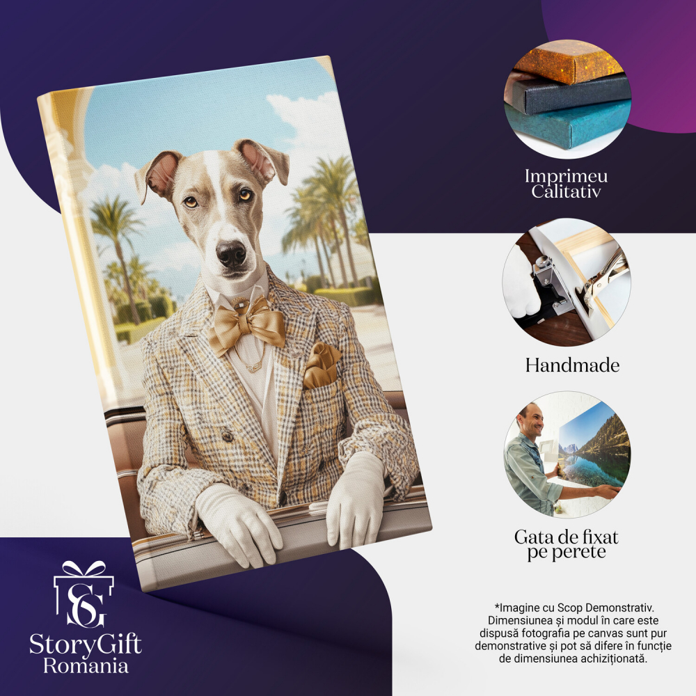  Tablou Canvas Personalizat Aristocrat În Mașină VintageMarime 40x25CM [4]