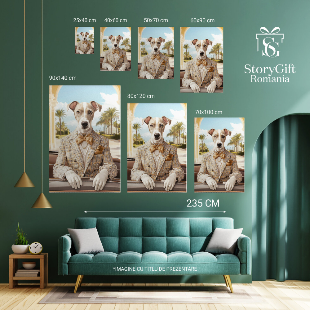  Tablou Canvas Personalizat Aristocrat În Mașină VintageMarime 40x25CM [6]