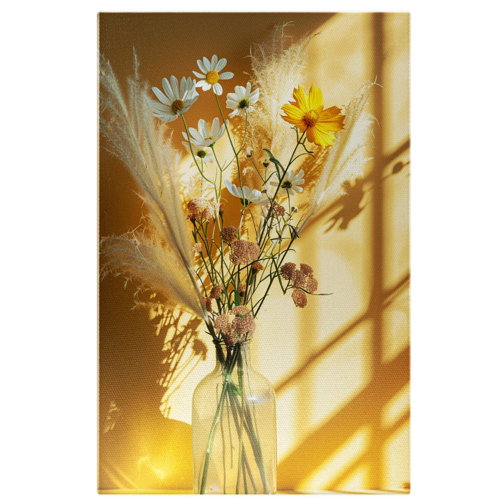 Vază cu Flori în Lumină de Dimineață - Tablou Canvas Elegant, Marime 40x25CM [1]