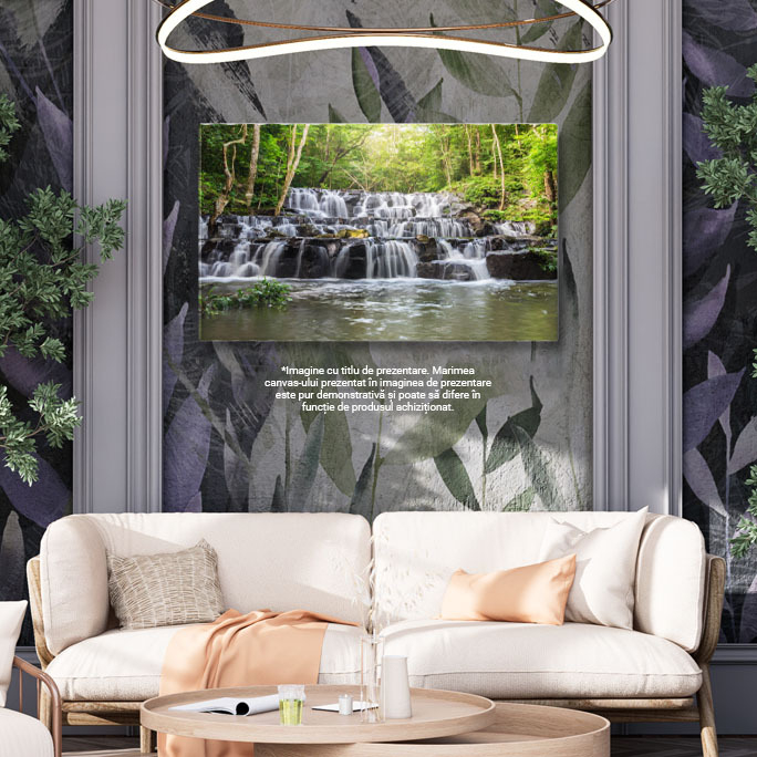 Tablou Canvas Armonie Naturala: Huay Mae Khamin, cascada, padure, peisaj natural, prospetime, relaxare 801 40x25CM [3]