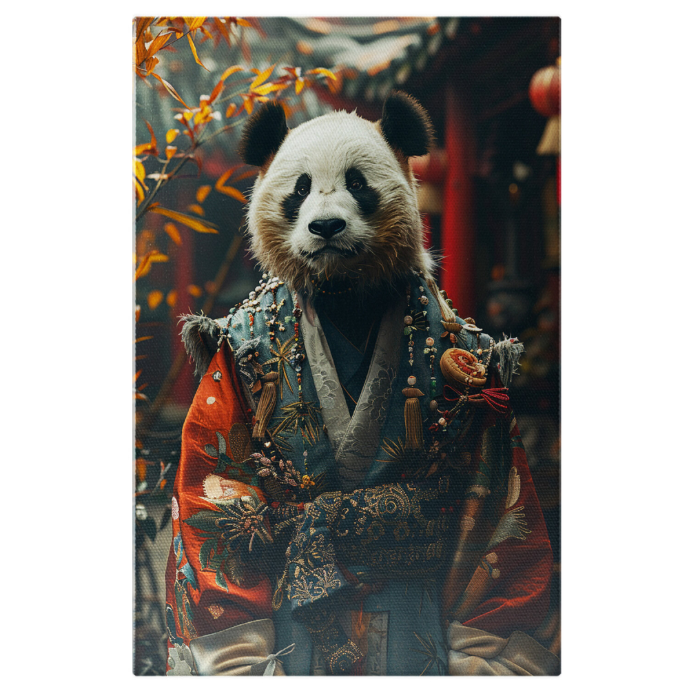 Tablou Canvas - Armura Destinului: Războinicul Urs Panda Care Veghează Secretele Istoriei, Marime 90x60CM [1]