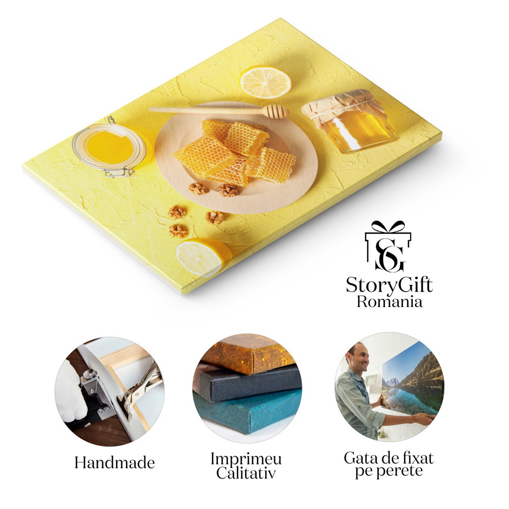 Tablou Canvas - Aroma Naturala - Miere si Nuci in Borcane 40x25CM [5]