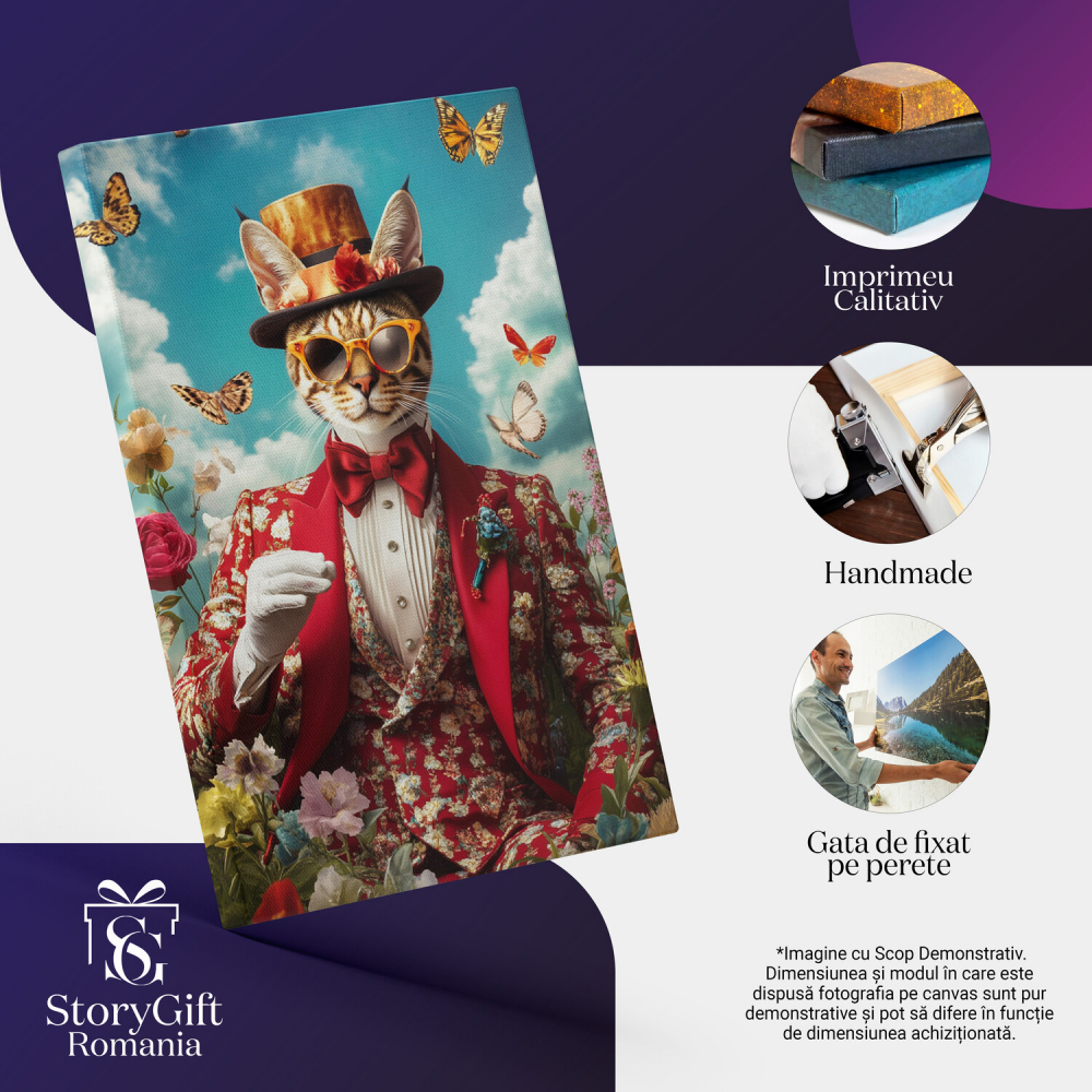 Arta Modernă cu Sacou Roșu și Detalii Florale
Marime 90x60CM [4]