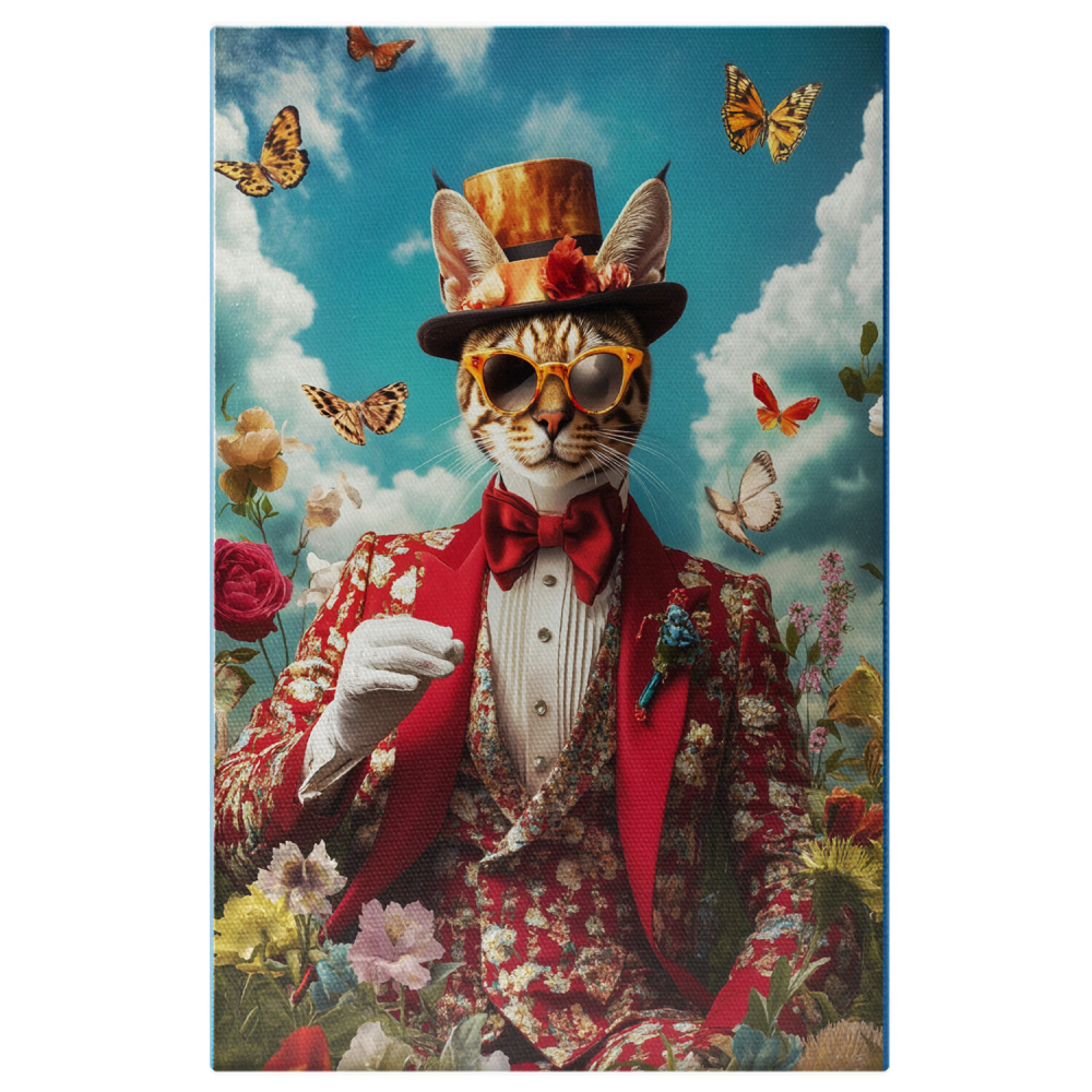 Arta Modernă cu Sacou Roșu și Detalii Florale
Marime 90x60CM [1]