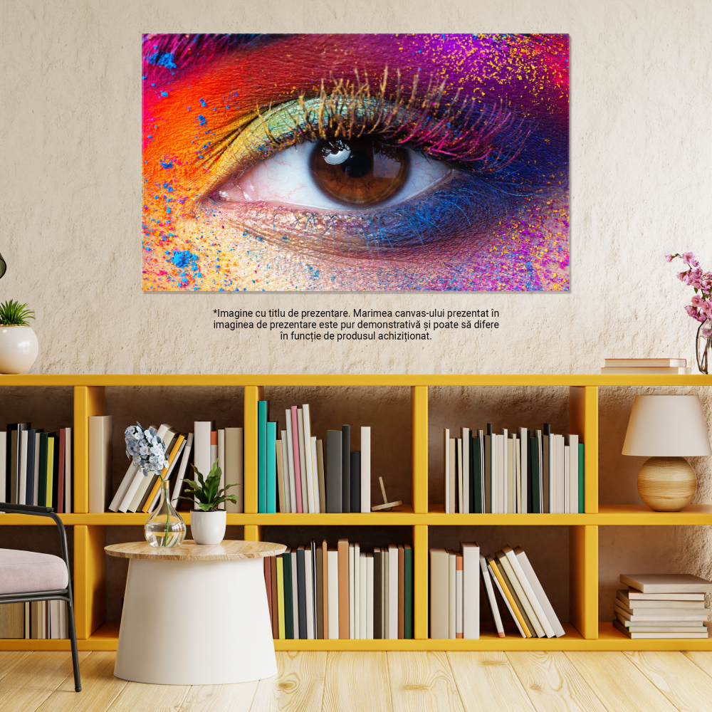 Tablou Canvas - Arta in Machiaj: Pigmenti Colorati 140x90CM [4]
