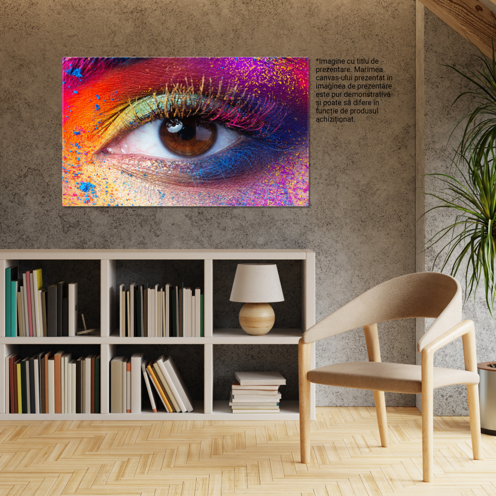 Tablou Canvas - Arta in Machiaj: Pigmenti Colorati 140x90CM [3]