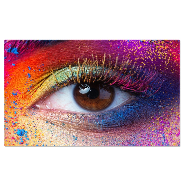 Tablou Canvas - Arta in Machiaj: Pigmenti Colorati 140x90CM [1]