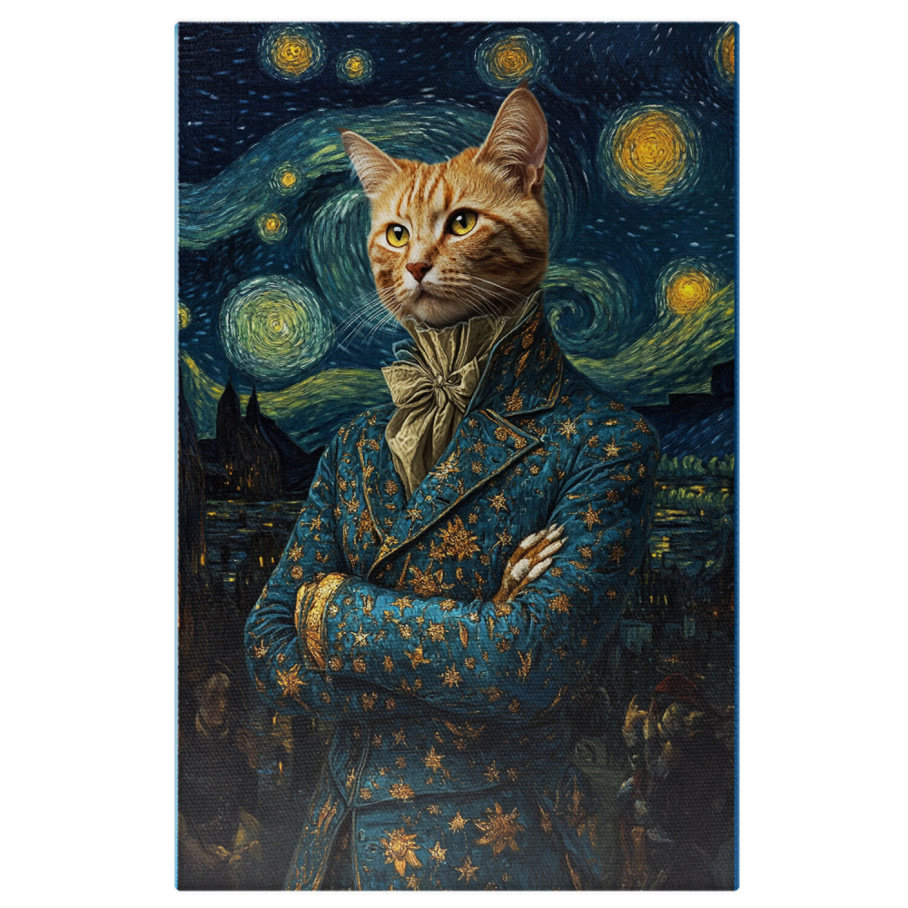  Tablou Canvas Personalizat Arta Van Gogh Cu Stele Aurii Și Guler AristocratMarime 40x25CM [1]