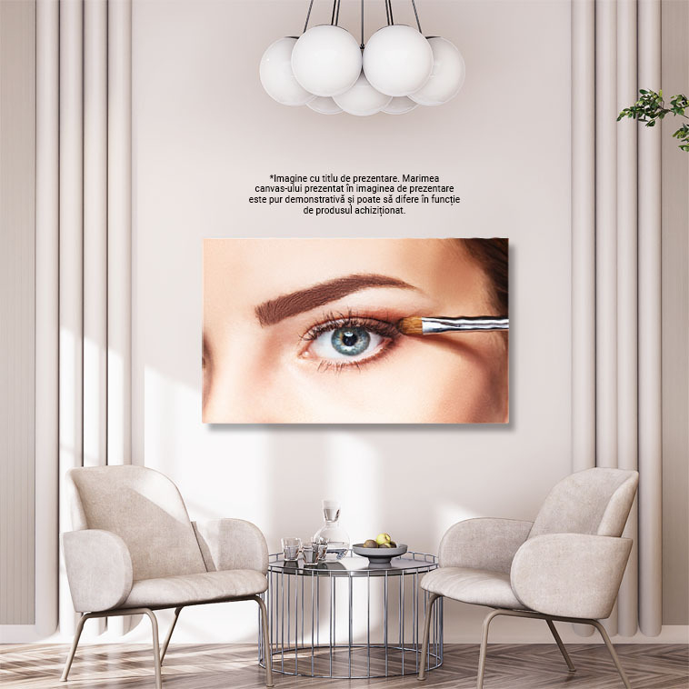 Tablou Canvas - Arta machiajului: Frumusete, pudera, panza feminina, stil profesional 40x25CM [3]