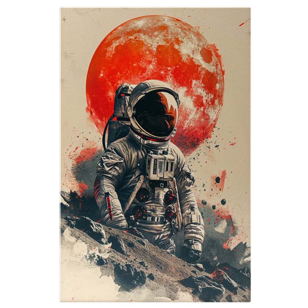 Astronautul de pe Marte - Tablou Canvas cu Panorama Pământului, Marime 40x25CM [1]