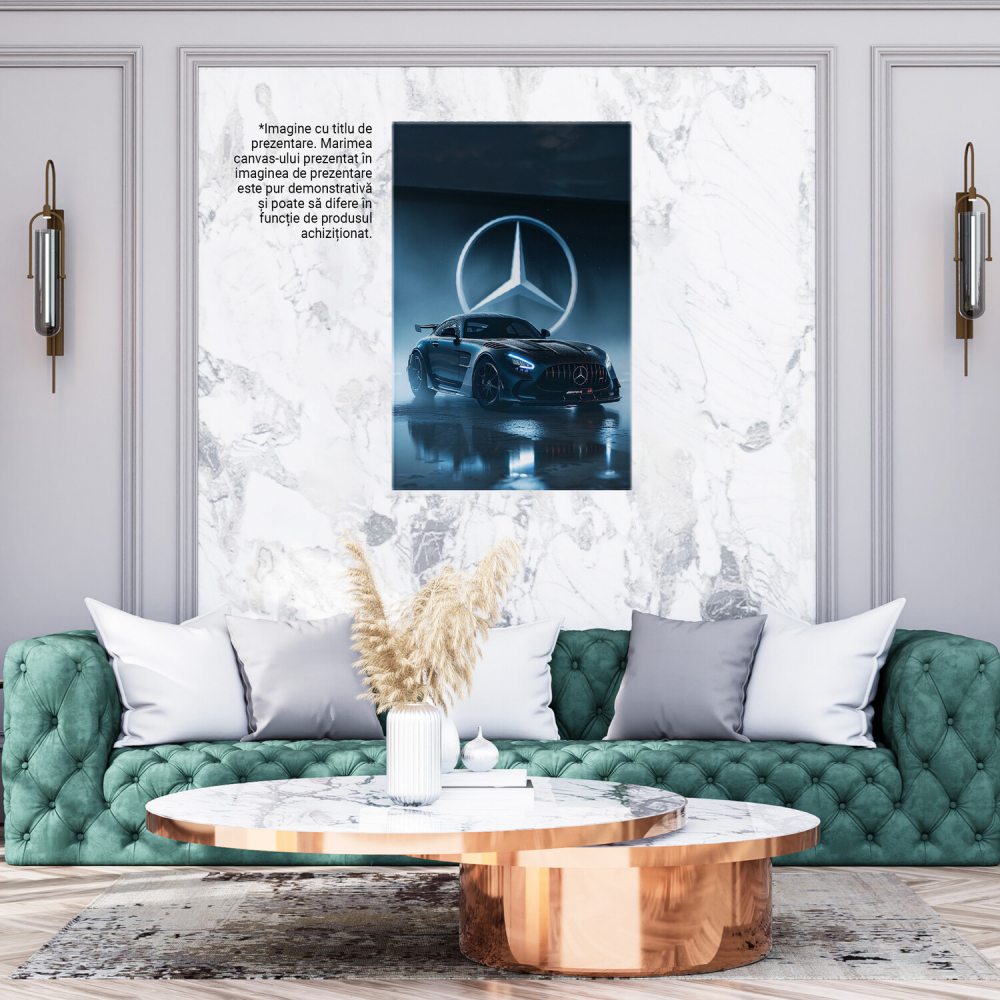 Mercedes Negru Strălucitor - Tablou Canvas Automobil Sport, Marime 40x25CM [3]