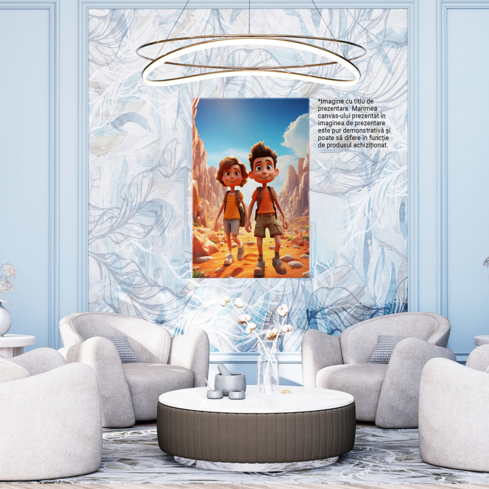 Tablou Canvas - Aventura în Cuplu: Plimbare prin Canionul Nesfârșit, Marime 40x25CM [4]