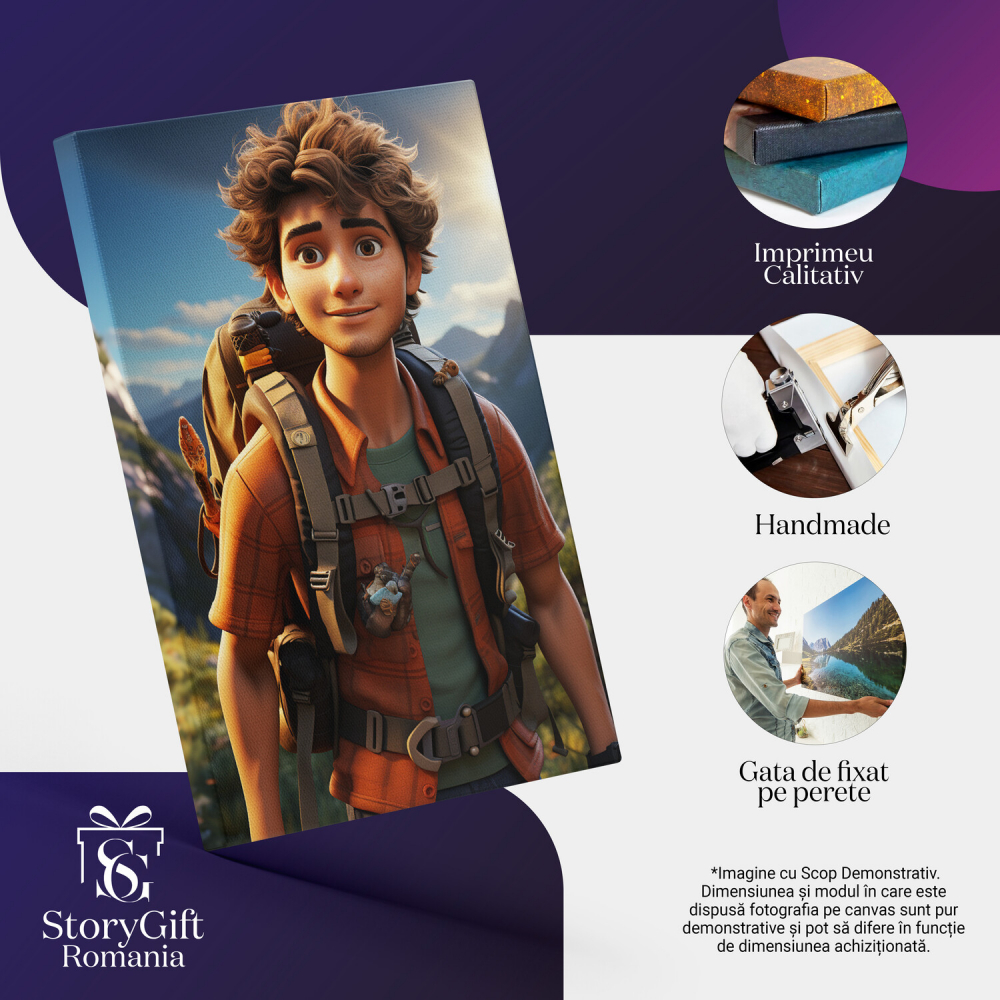Tablou Canvas - Aventurier pe Munte în Aventura Perfectă, Marime 40x25CM [2]