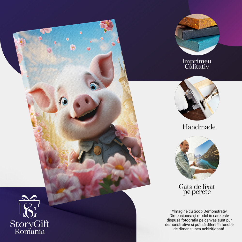 Purcelușa Fericită cu Ochii Strălucitori - Pictură Digitală Încântătoare, Marime 40x25CM [2]