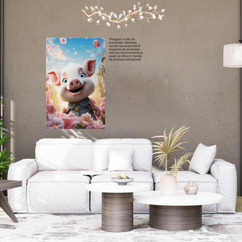 Purcelușa Fericită cu Ochii Strălucitori - Pictură Digitală Încântătoare, Marime 40x25CM [4]