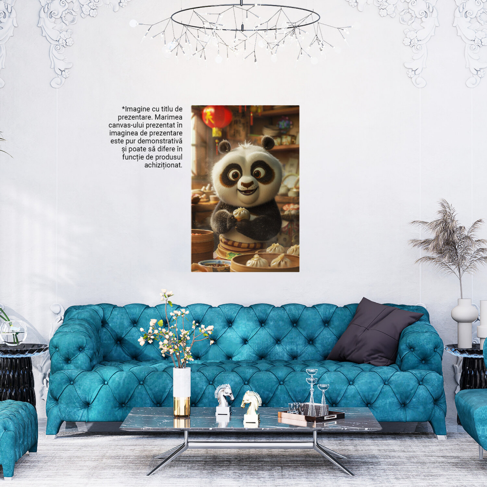 Baby Urs Panda Gătind Baozi Chinezești cu Ochii Căprui, Marime 40x25CM [4]