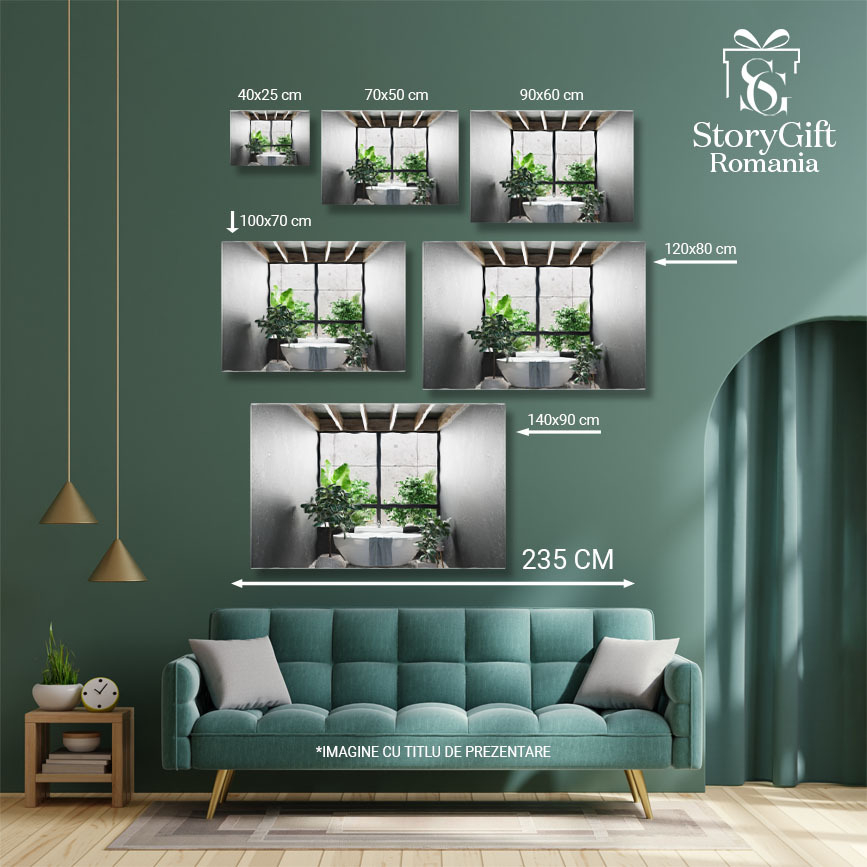 Tablou Canvas - Baie luminoasa, accente marron, design contemporan: bathroom, bright, decor, fashionable 40x25CM [5]