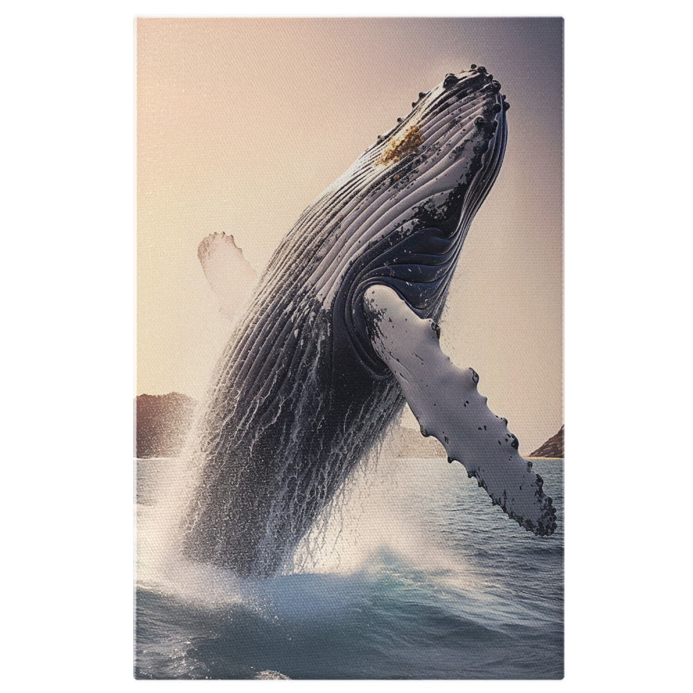 Balena în Apă Mare - Pictură Digitală Acvatică, Marime 40x25CM [1]