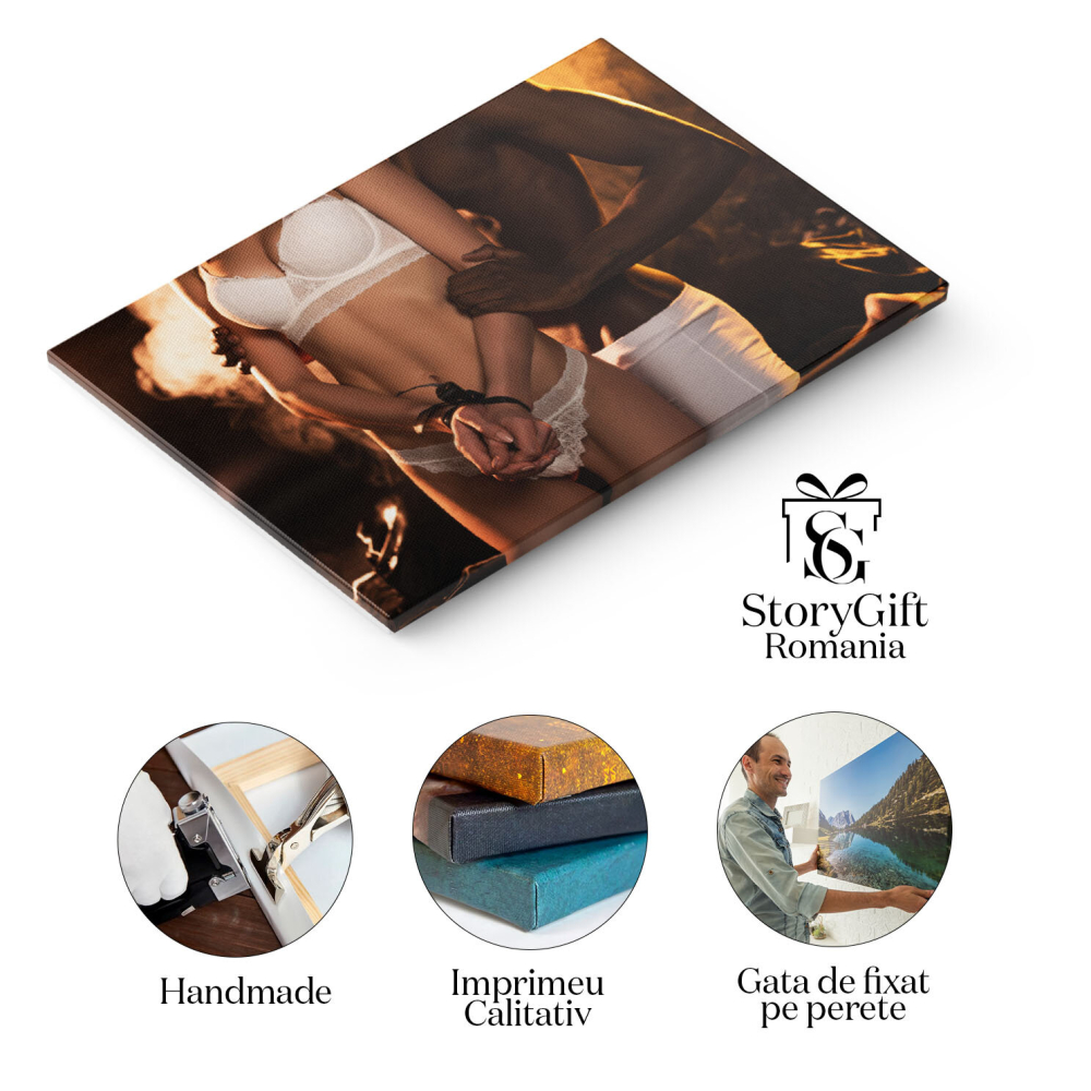 Tablou Canvas Barbat Afro-American Pasional adult, barbat, cuplu, apropiere, iubit, femeie, cuplat, in intuneric 1517 40x25CM [2]