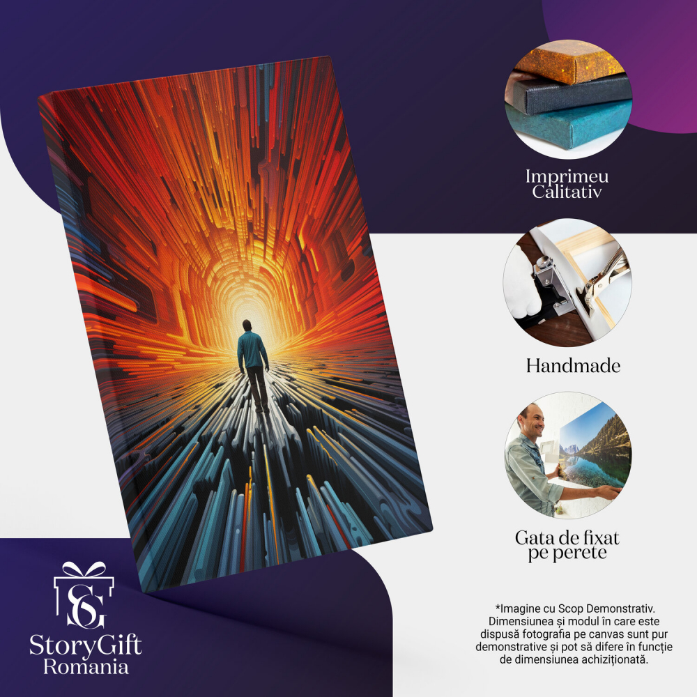 Bărbat pe Drum - Tablou Canvas Abstract, Marime 40x25CM [2]