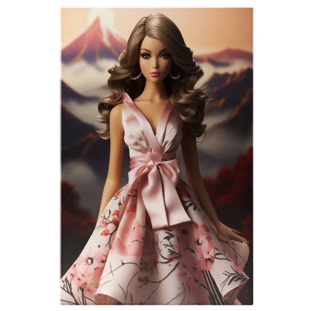 Barbie în Rochie Florală - Frumusețe Artistică, Marime 40x25CM [1]