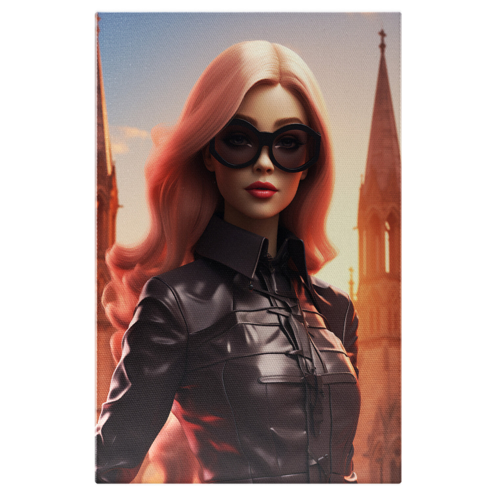 Barbie Spioana Blondă - Artă Digitală în Stil de Modă, Marime 40x25CM [1]