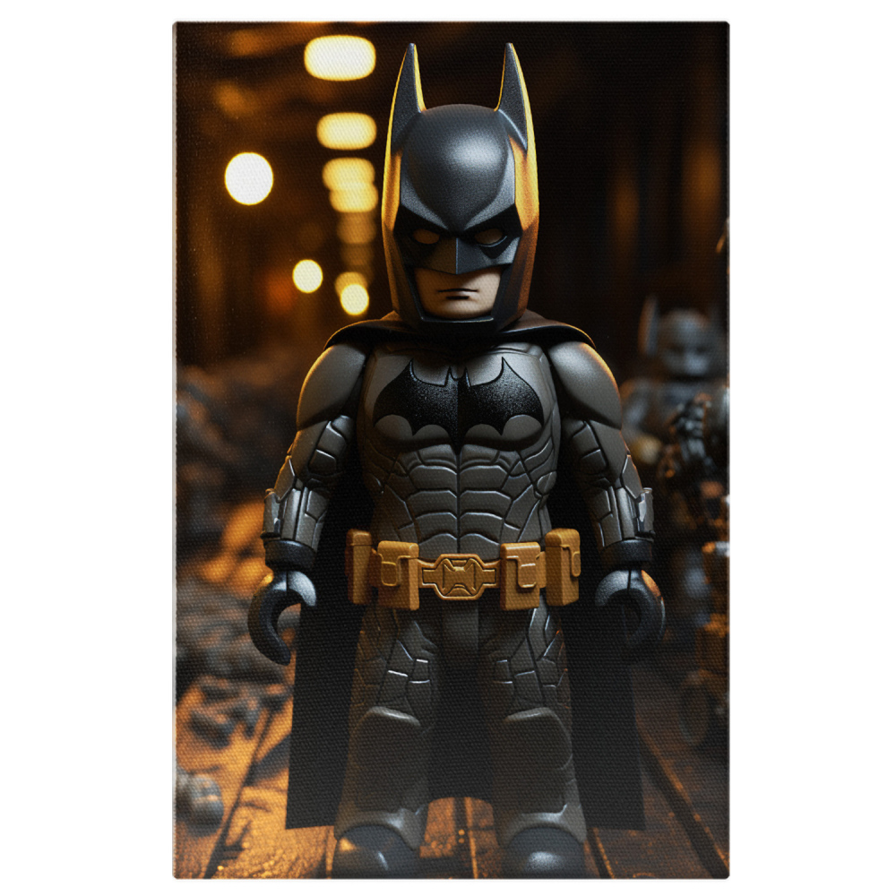 Tablou Canvas Batman în Stil Lego | Pictură Digitală cu Erou Fictiv, Marime 40x25CM [1]