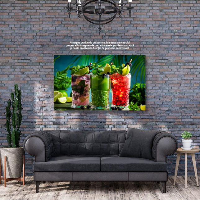 Tablou Canvas: Bauturi Cocktail si Instrumente de Bar 40x25CM [3]