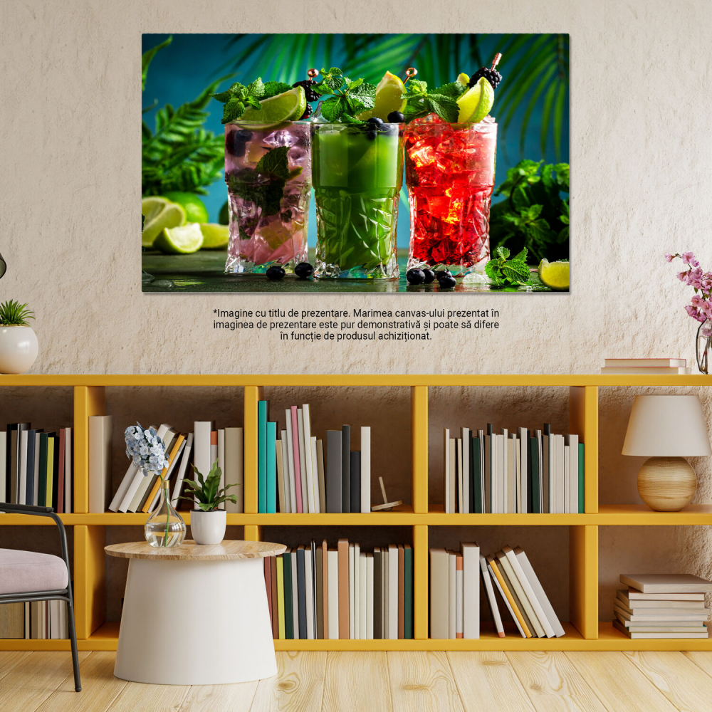 Tablou Canvas Băuturi Cocktail și Instrumente de Bar - Decor Modern pentru Baruri și Bucătării, Marime 40x25CM [3]