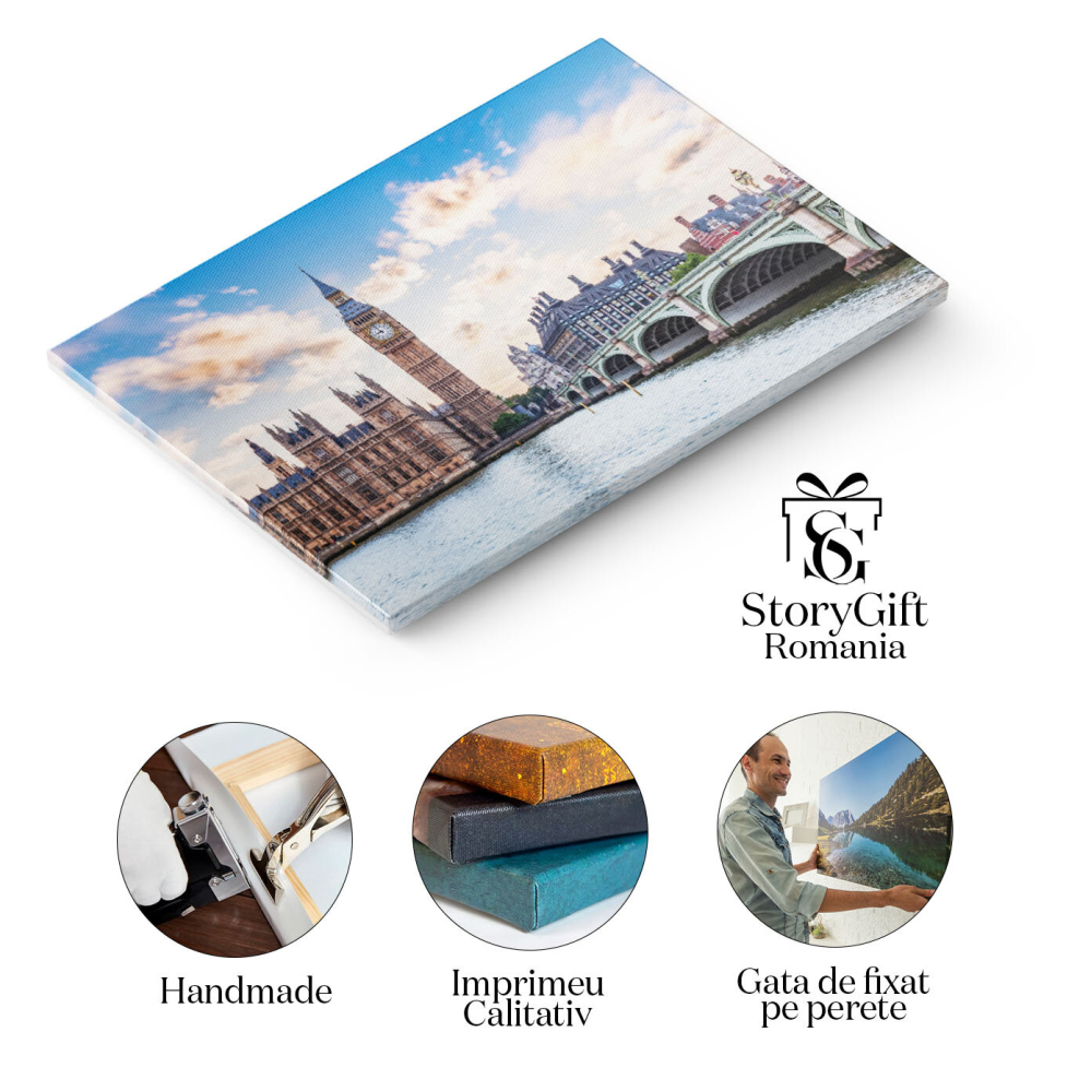 Tablou Canvas Big Ben si Podul Westminster in Londra, londra, england, pod, thames, arhitectura 838 40x25CM [2]