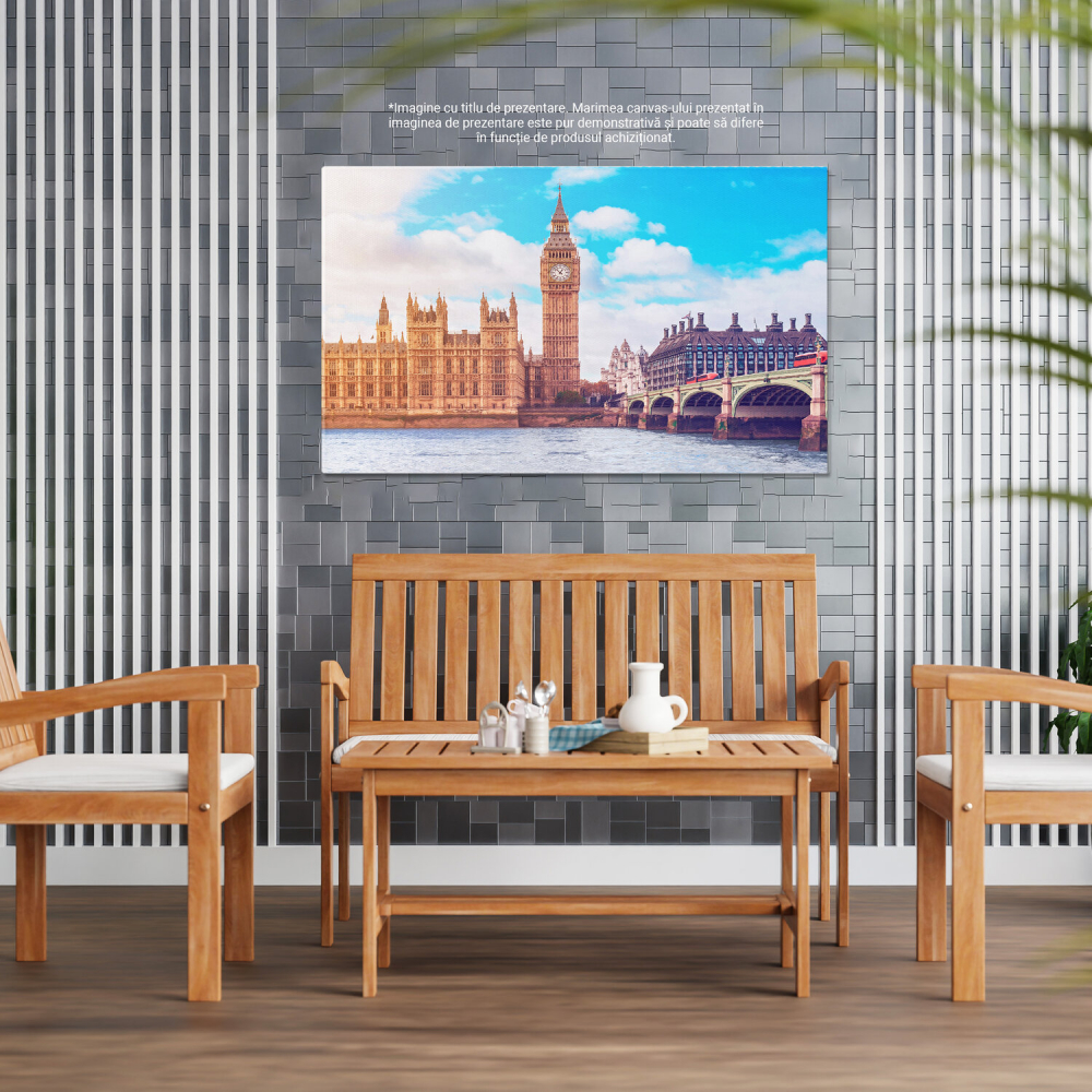 Tablou Canvas Big Ben: Simbol Britanic și Destinație Turistică în Westminster, Marime 40x25CM [4]