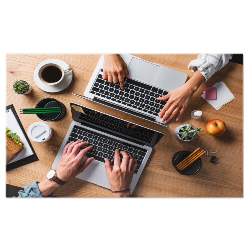 Birou de Afaceri cu Accente de Lemn: Spațiu de Lucru Modern, Marime 40x25CM [1]