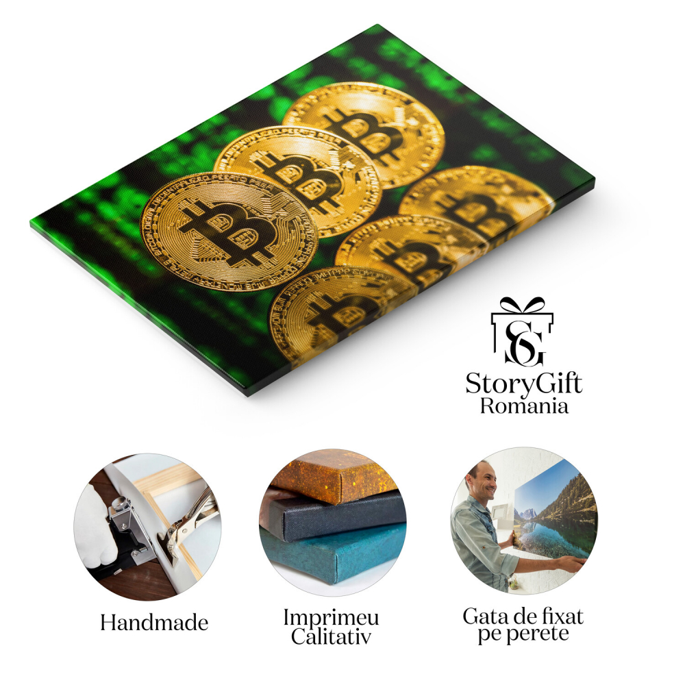 Tablou Canvas: Bitcoin și Viitorul Criptomonedelor, Marime 40x25CM [2]
