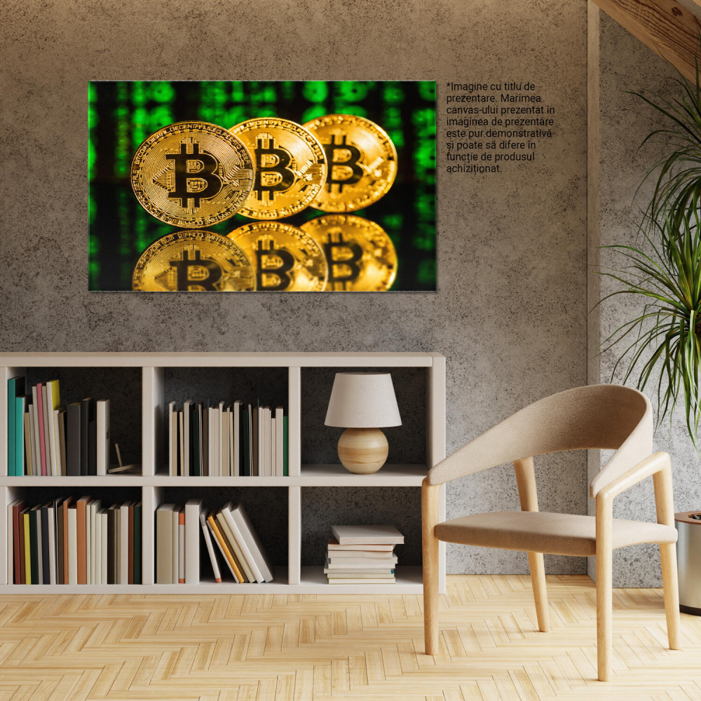 Tablou Canvas: Bitcoin și Viitorul Criptomonedelor, Marime 40x25CM [3]