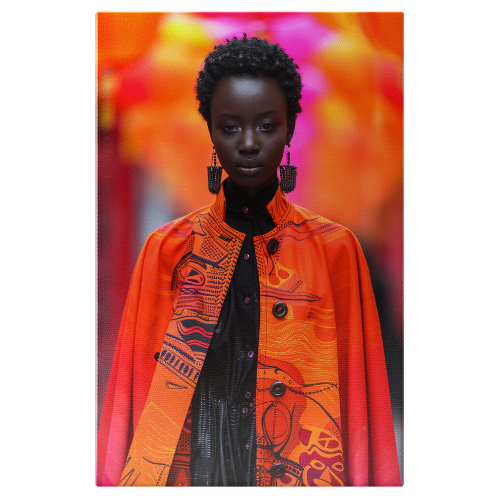 Doamnă cu Păr Scurt în Cămașă Neagră - Pictură Digitală, Marime 40x25CM [1]