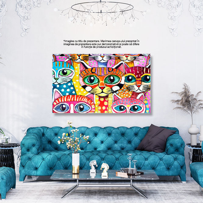 Tablou Canvas: Blana de pisică cu model cu buline - Pisici în diferite culori 40x25CM [3]