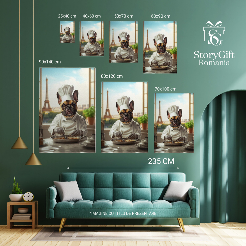 Tablou Canvas Personalizat Bucătar Chef în Paris
Marime 140x90CM [6]