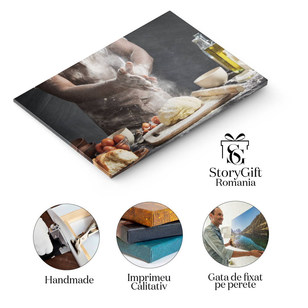 Tablou Canvas Bucatar profesionist cu pielea inchisa, purtand un sort Maestru in arta culinara, gata sa creeze bucate delicioase care sa incante simturile. 40x25CM [2]