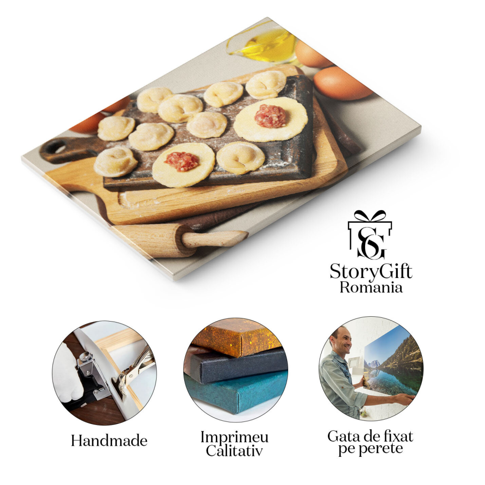 Tablou Canvas - Bucatarie rusa, gatit, snack traditional, ravioli 40x25CM [2]