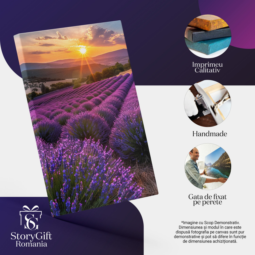 Buchete de Lavandă - Natura Trezită la Viață sub Razele Soarelui - Pictură Digitală, Marime 40x25CM [2]